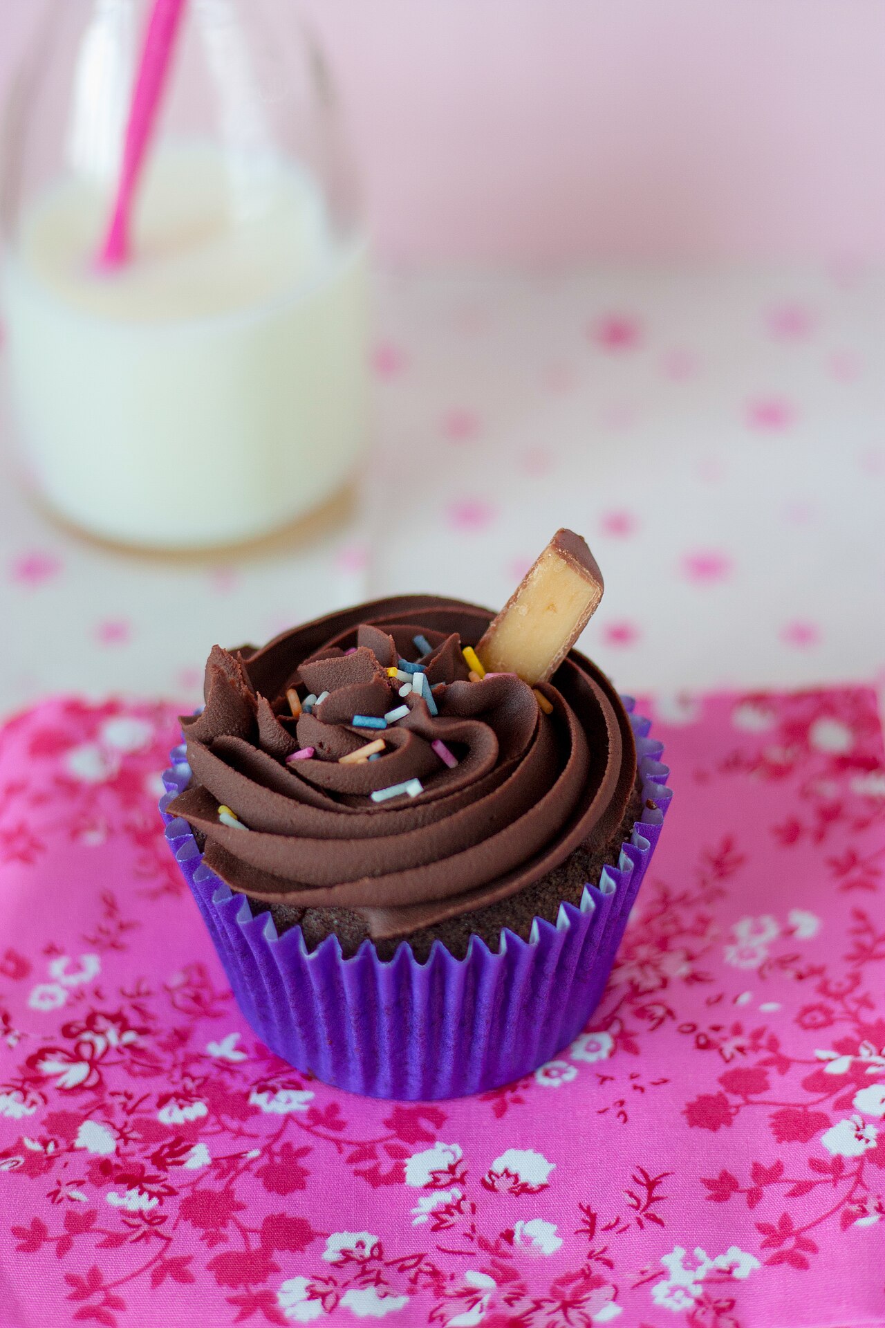Chocolate cupcake with sprinkles