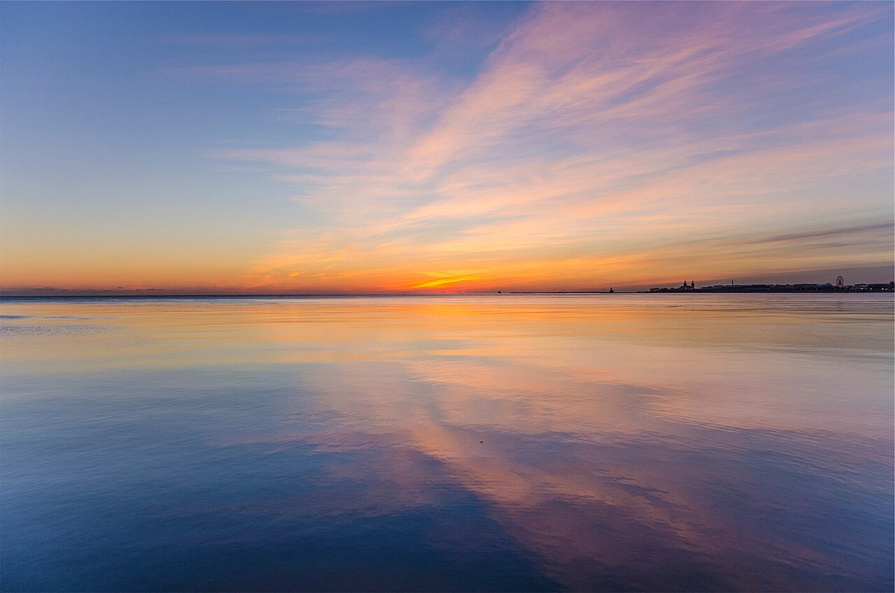 Sunset over water